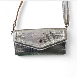 Silver metallic Textured Women's Bag